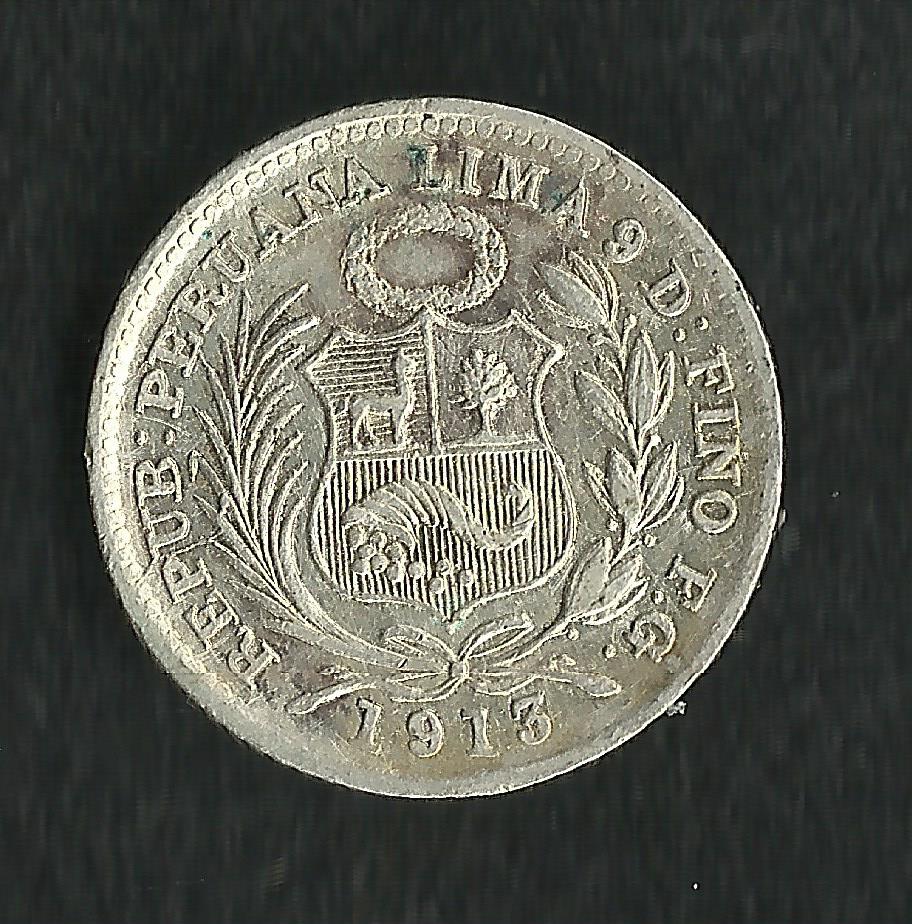 Perou : 1/2 Dinero 1913 Argent