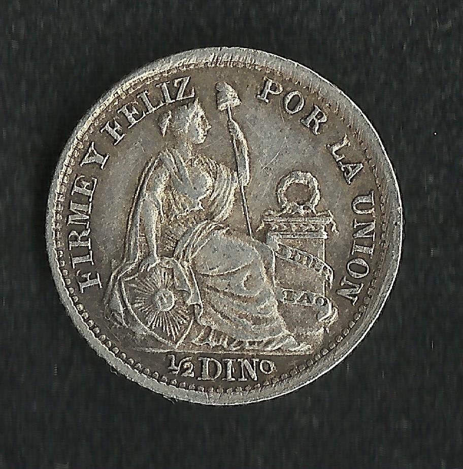 Pérou : 1/2 Dinero 1898 Argent