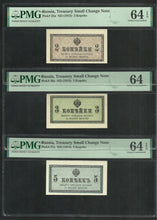 Charger l&#39;image dans la galerie, Russia : 2 + 3 + 5 Kopeks 1915 ; PMG : Choice UNC 64 ; EPQ
