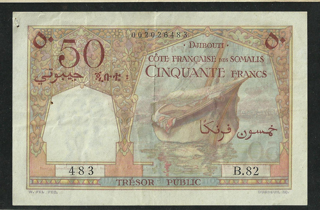 Somalis : 50 Francs 1952