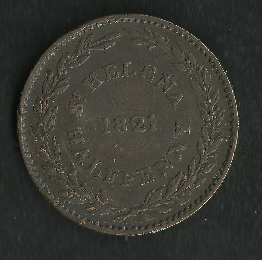 St Helena : Half Penny 1821