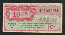 Charger l&#39;image dans la galerie, Etats Unis : 10 Cents Series 471 (1947) Military Payment
