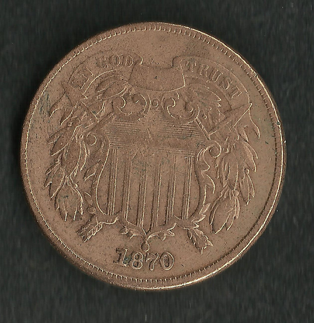 USA / Etats Unis : 2 Cents 1870