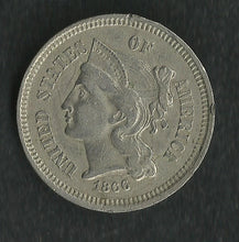 Charger l&#39;image dans la galerie, USA / Etats Unis : 3 Cents 1866
