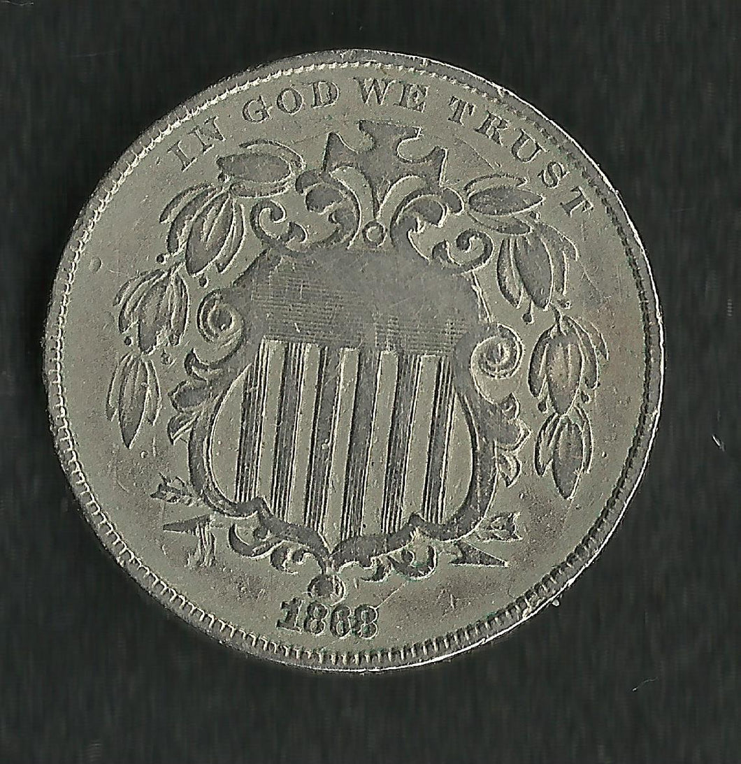 USA / Etats Unis : 5 Cents 1868 Nickel