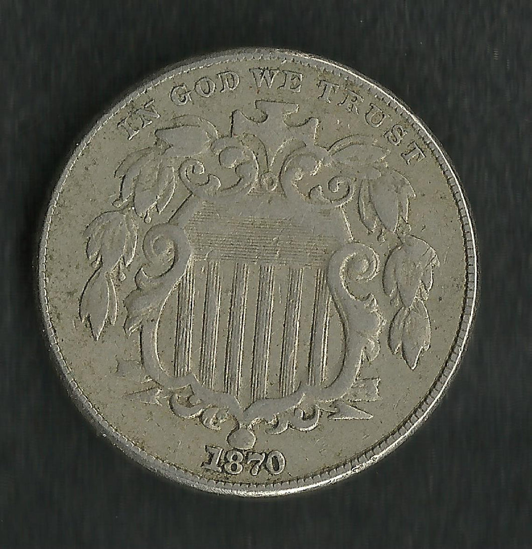 USA / Etats Unis : 5 Cents 1870 Nickel