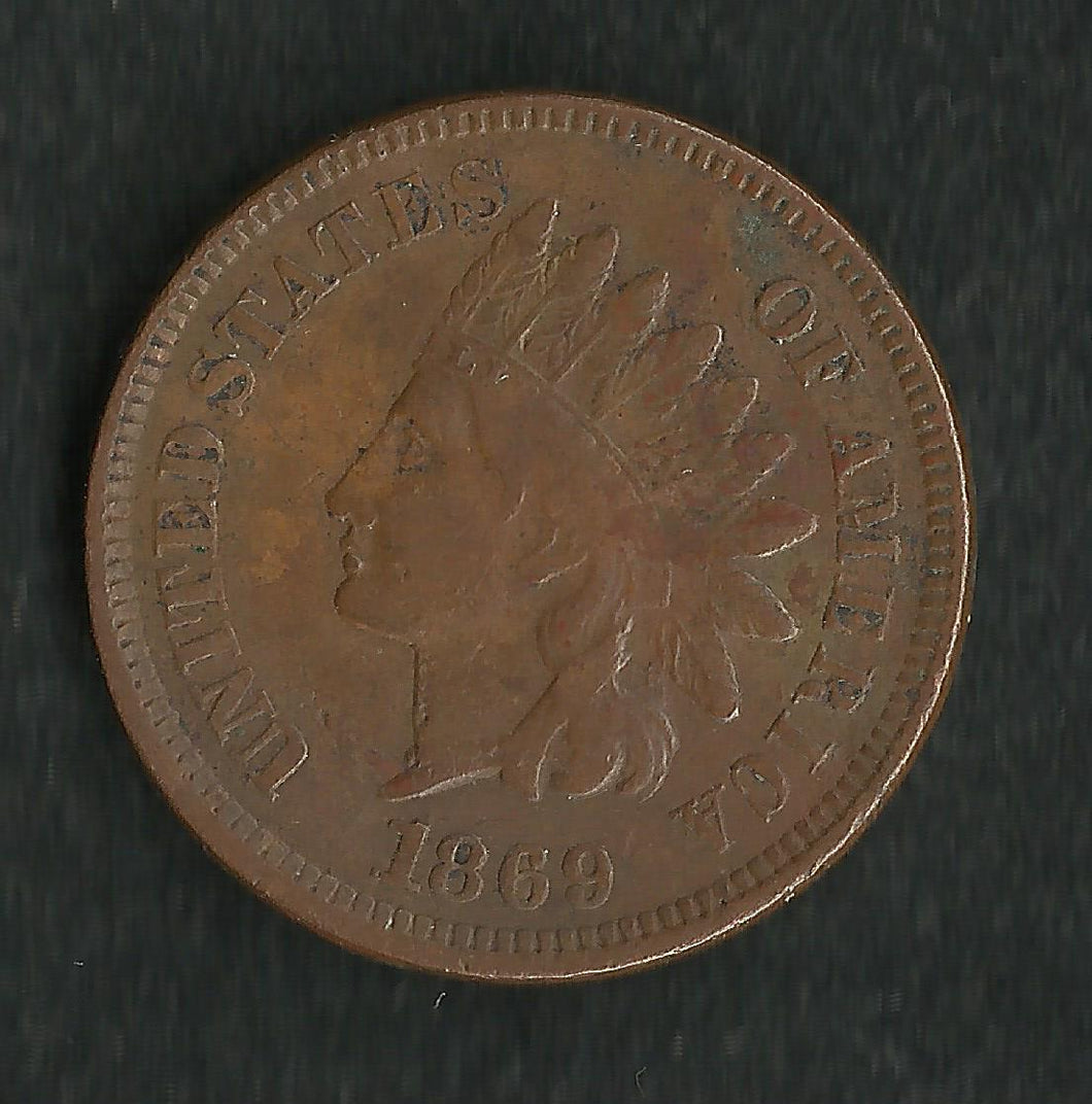 RARE : USA / Etats Unis : Cent 1869 Indien
