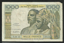 Charger l&#39;image dans la galerie, Afrique de l&#39;Ouest / 1000 Francs A Côte d&#39;Ivoire Sign 6
