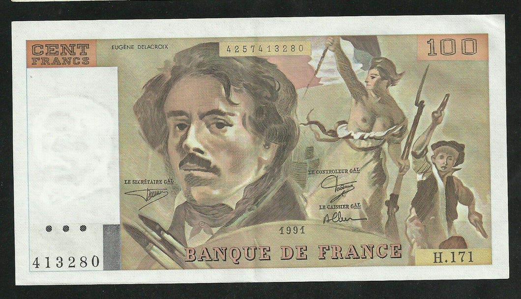 100 Francs Delacroix 1991 Alphabet H 171 Qualité SUP + / SPL