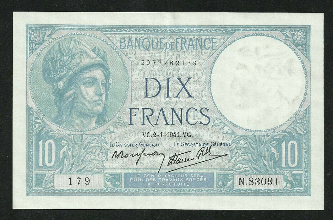 10 Francs Minerve (2-1-1941) SPL